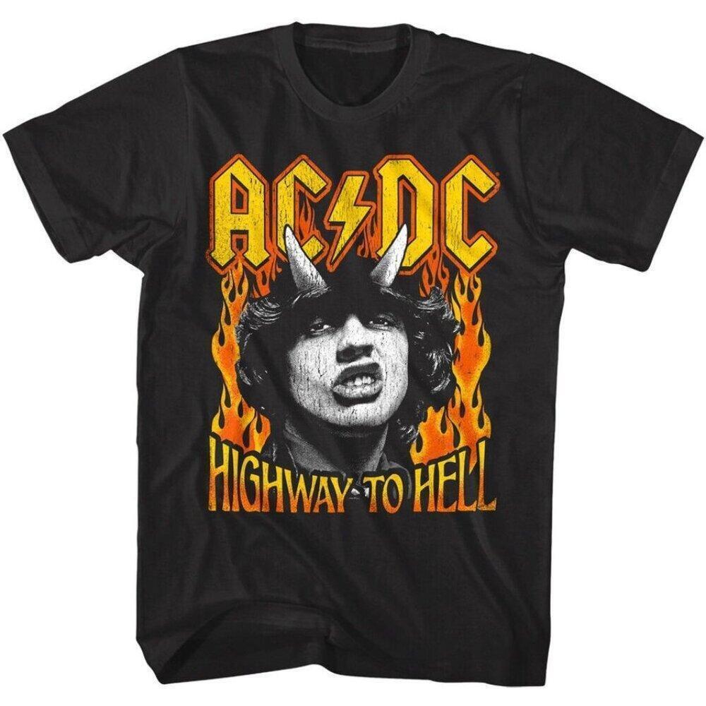 Acdc Highway To Hell Fire Flames Classic Rock Concert Tour Music T-Shirt 73